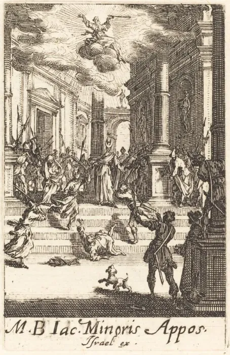 Framed Print : The Martyrdom of Saint James Minor, c. 1634 / 1635. Creator: Jacques Callot Framed Print : The Martyrdom of Saint James Minor, c. 1634 / 1635. Creator: Jacques Callot