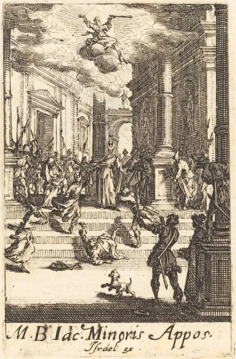 Framed Print : The Martyrdom of Saint James Minor, c. 1634 / 1635. Creator: Jacques Callot Framed Print : The Martyrdom of Saint James Minor, c. 1634 / 1635. Creator: Jacques Callot