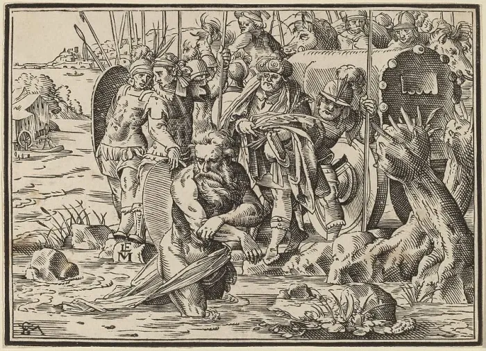 Framed Print : The Martyrdom of Saint James (?), published 1630. Creator: Christoph Maurer
