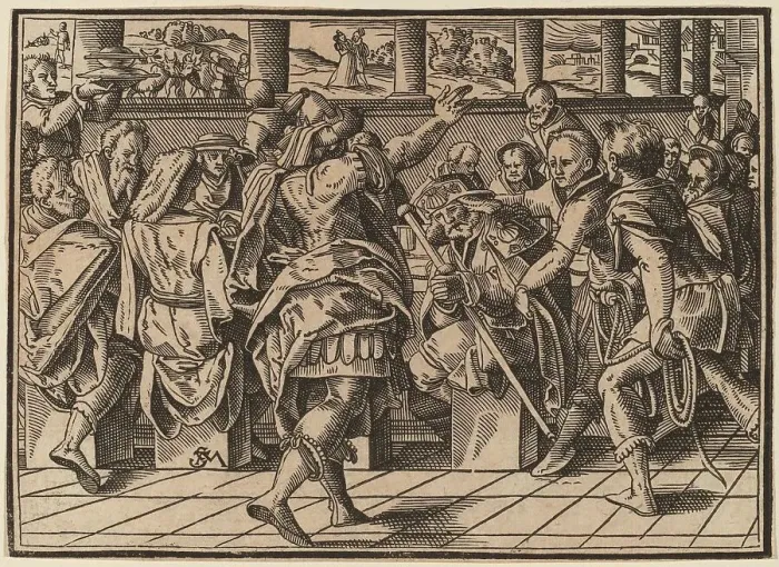 Framed Print : The Martyrdom of Saint James (?), published 1630. Creator: Christoph Maurer Framed Print : The Martyrdom of Saint James (?), published 1630. Creator: Christoph Maurer