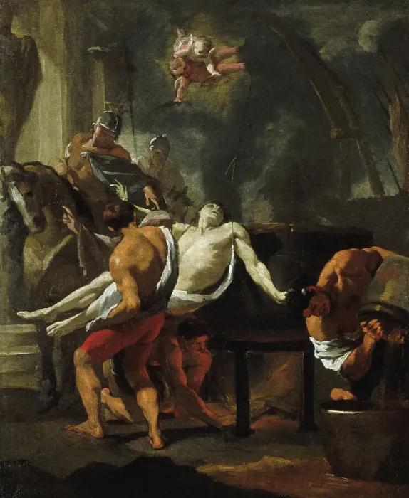 Framed Print : Martyrdom of Saint John the Evangelist, at the Latin Gate, between 1637 and 1647. Creator: Charles le Brun Framed Print : Martyrdom of Saint John the Evangelist, at the Latin Gate, between 1637 and 1647. Creator: Charles le Brun