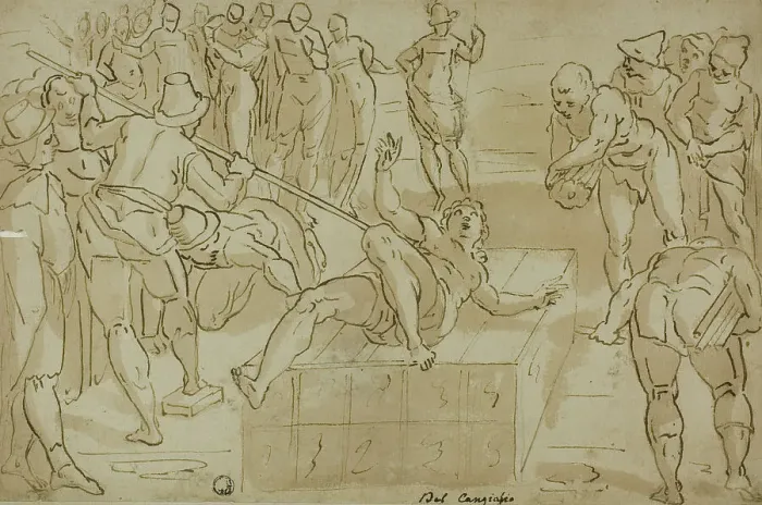 Framed Print : Martyrdom of Saint Lawrence, c.1580. Creator: School of Luca Cambiaso Italian, 1527-1589 Framed Print : Martyrdom of Saint Lawrence, c.1580. Creator: School of Luca Cambiaso Italian, 1527-1589