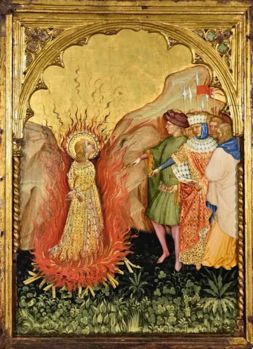 Framed Print : Martyrdom of Saint Lucy, c. 1410. Creator: Jacobello del Fiore Framed Print : Martyrdom of Saint Lucy, c. 1410. Creator: Jacobello del Fiore