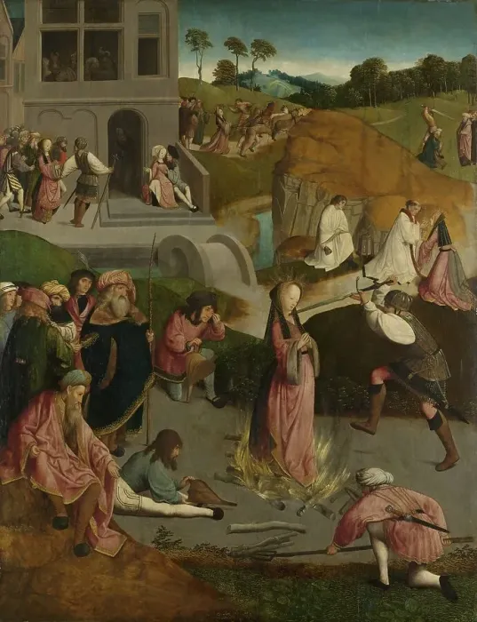 Framed Print : The Martyrdom of Saint Lucy, c.1505-c.1510. Creator: Master of the Figdor Deposition Framed Print : The Martyrdom of Saint Lucy, c.1505-c.1510. Creator: Master of the Figdor Deposition