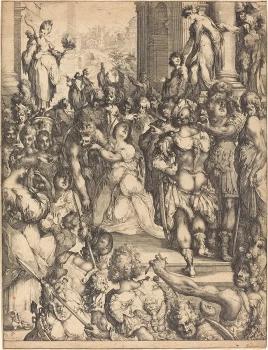 Framed Print : Martyrdom of Saint Lucy. Creator: Jacques Bellange Framed Print : Martyrdom of Saint Lucy. Creator: Jacques Bellange