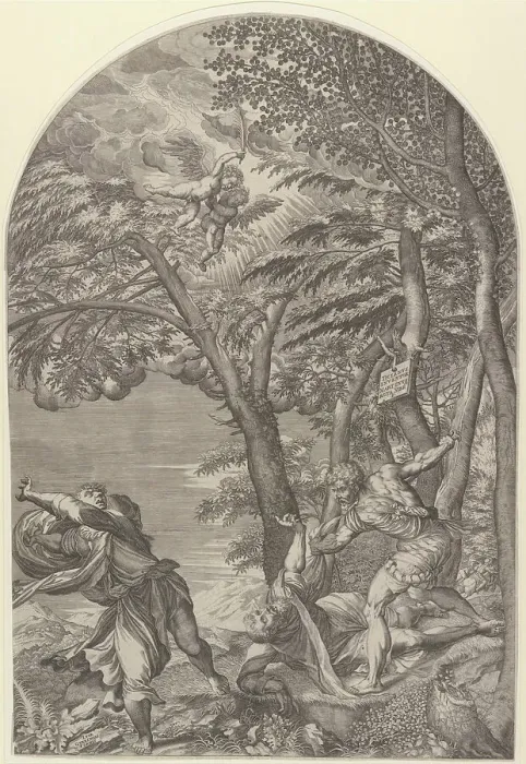 Framed Print : The Martyrdom of Saint Peter, ca. 1560. Creator: Martino Rota Framed Print : The Martyrdom of Saint Peter, ca. 1560. Creator: Martino Rota