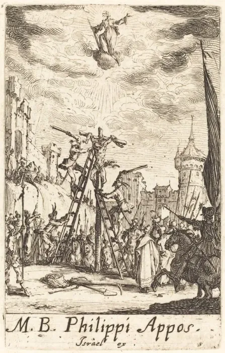 Framed Print : The Martyrdom of Saint Philip, c. 1634 / 1635. Creator: Jacques Callot Framed Print : The Martyrdom of Saint Philip, c. 1634 / 1635. Creator: Jacques Callot