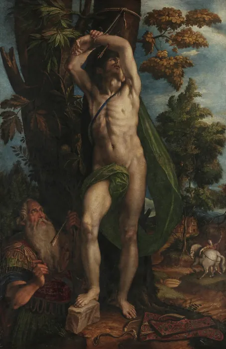 Framed Print : The Martyrdom of Saint Sebastian, 1575. Creator: Campi, Antonio (c. 1522-1587) Framed Print : The Martyrdom of Saint Sebastian, 1575. Creator: Campi, Antonio (c. 1522-1587)