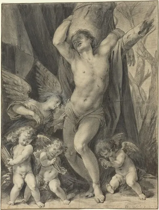 Framed Print : The Martyrdom of Saint Sebastian, c. 1620. Creator: Aegidius Sadeler II Framed Print : The Martyrdom of Saint Sebastian, c. 1620. Creator: Aegidius Sadeler II