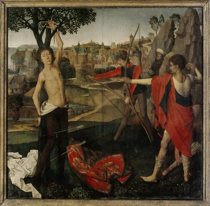 Framed Print : The Martyrdom of Saint Sebastian, c1475. Creator: Memling; Hans (1433 / 40-1494) Framed Print : The Martyrdom of Saint Sebastian, c1475. Creator: Memling; Hans (1433 / 40-1494)