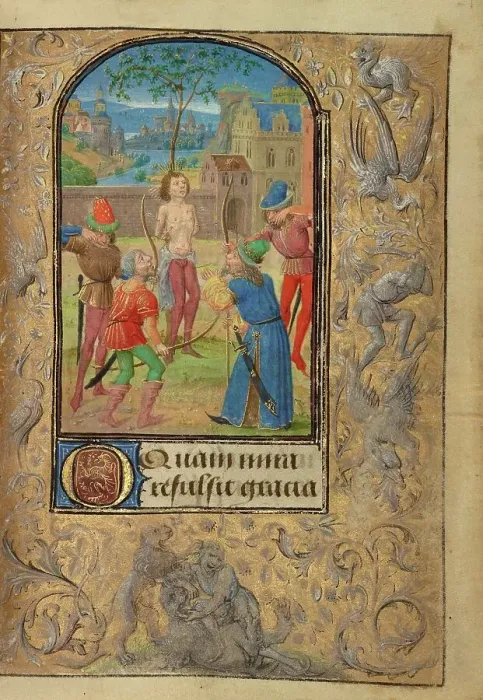 Framed Print : The Martyrdom of Saint Sebastian; Prayer Book of Charles the Bold, 1469. Creator: Lieven van Lathem