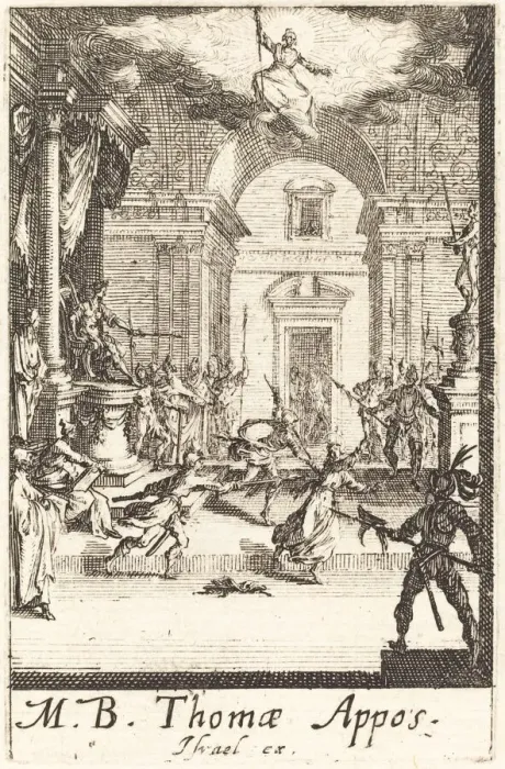 Framed Print : The Martyrdom of Saint Thomas, c. 1634 / 1635. Creator: Jacques Callot Framed Print : The Martyrdom of Saint Thomas, c. 1634 / 1635. Creator: Jacques Callot