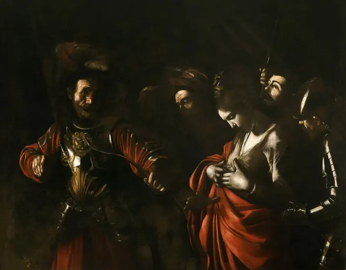 Framed Print : The Martyrdom of Saint Ursula, 1610. Creator: Caravaggio, Michelangelo (1571-1610) Framed Print : The Martyrdom of Saint Ursula, 1610. Creator: Caravaggio, Michelangelo (1571-1610)