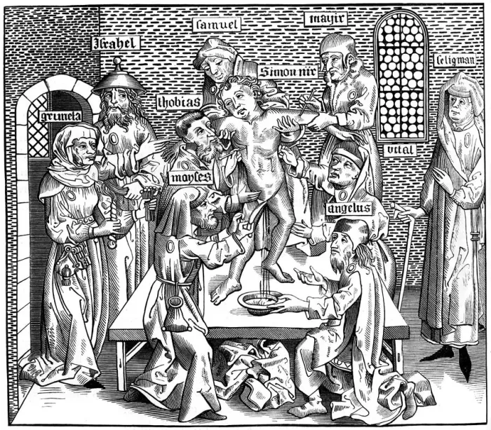 Framed Print : The martyrdom of Simon of Trent, 1493 (1849). Artist: Pierre Wolgmuth Framed Print : The martyrdom of Simon of Trent, 1493 (1849). Artist: Pierre Wolgmuth