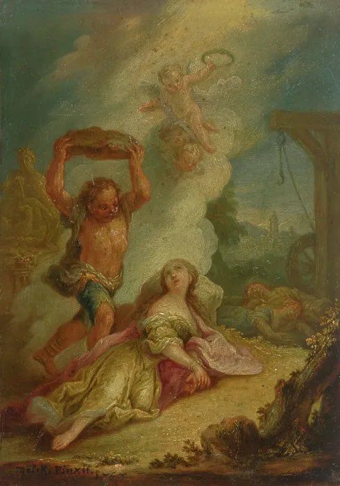 Framed Print : The Martyrdom of St. Catherine, 1767. Creator: Jozef Adam Molck Framed Print : The Martyrdom of St. Catherine, 1767. Creator: Jozef Adam Molck