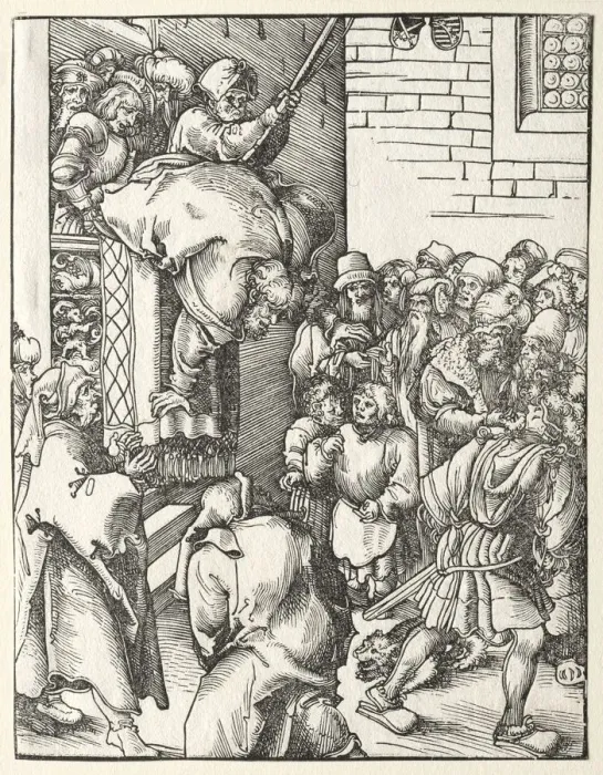 Framed Print : Martyrdom of St. James the Less. Creator: Lucas Cranach (German, 1472-1553) Framed Print : Martyrdom of St. James the Less. Creator: Lucas Cranach (German, 1472-1553)