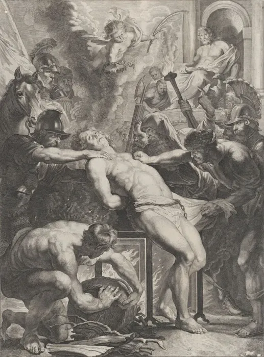 Framed Print : The Martyrdom of St Lawrence, ca. 1640-70. Creator: Attributed to Cornelis Meyssens Framed Print : The Martyrdom of St Lawrence, ca. 1640-70. Creator: Attributed to Cornelis Meyssens