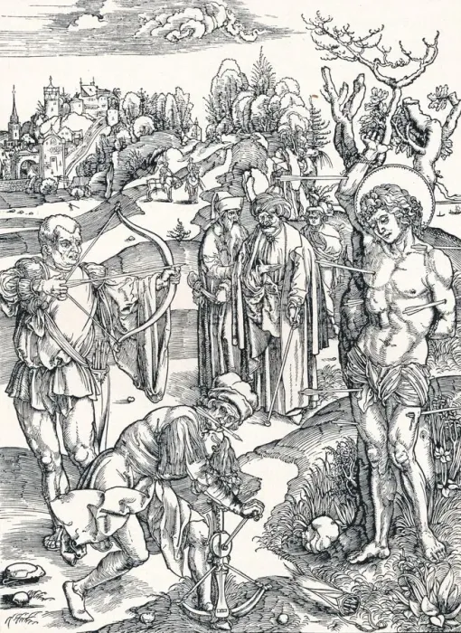 Framed Print : The Martyrdom of St Sebastian, c1495 (1906). Artist: Albrecht Durer Framed Print : The Martyrdom of St Sebastian, c1495 (1906). Artist: Albrecht Durer