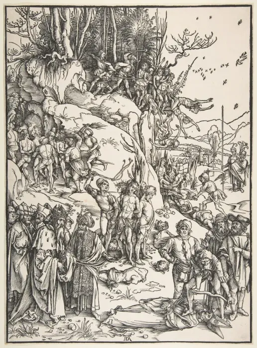 Framed Print : Martyrdom of the Ten Thousand. n. d. Creator: Albrecht Durer Framed Print : Martyrdom of the Ten Thousand. n. d. Creator: Albrecht Durer