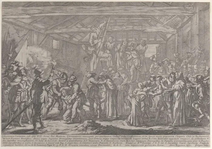 Framed Print : The Martyrs of Gorchum, 1630-87. Creator: Francois Collignon Framed Print : The Martyrs of Gorchum, 1630-87. Creator: Francois Collignon