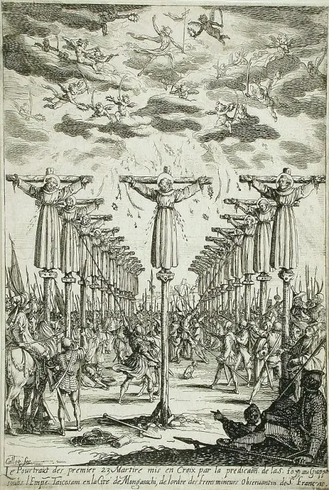 Framed Print : The Martyrs of Japan, 1628. Creator: Jacques Callot Framed Print : The Martyrs of Japan, 1628. Creator: Jacques Callot