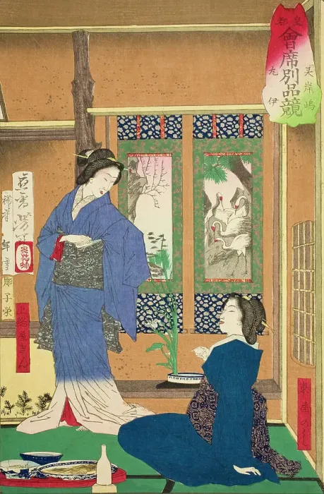 Framed Print : The Marui Restaurant at Reiganjima, 1878. Creator: Tsukioka Yoshitoshi Framed Print : The Marui Restaurant at Reiganjima, 1878. Creator: Tsukioka Yoshitoshi