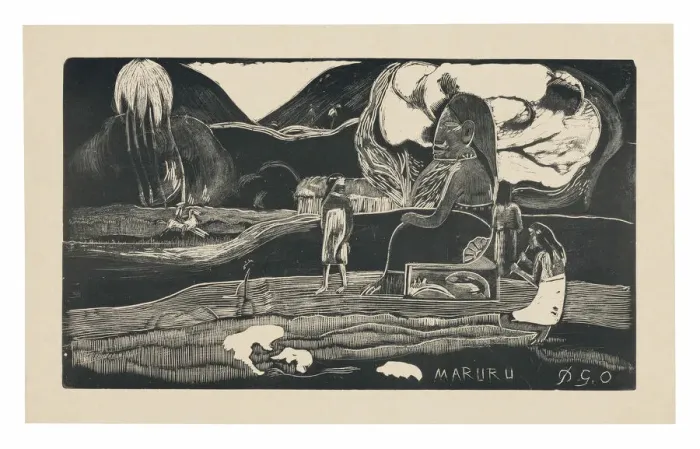 Framed Print : Maruru (Offerings of Gratitude), from the Noa Noa Suite, 1893 / 94, printed 1941 / 42 Framed Print : Maruru (Offerings of Gratitude), from the Noa Noa Suite, 1893 / 94, printed 1941 / 42