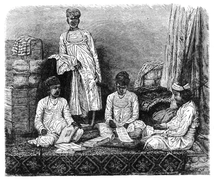 Framed Print : Marwari Merchants of Calcutta, c1891. Creator: James Grant Framed Print : Marwari Merchants of Calcutta, c1891. Creator: James Grant