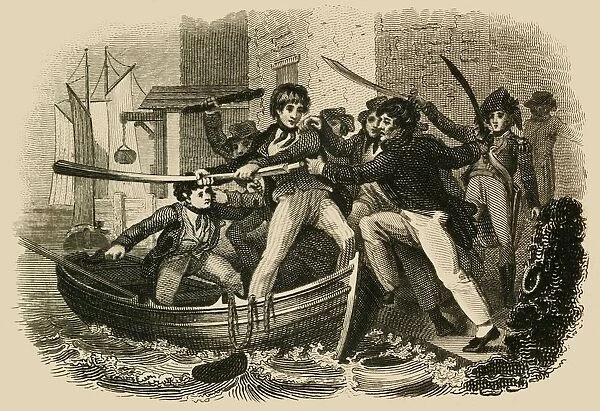 Mary Anne Talbot Resisting A Press Gang, 1822. Creator: J Chapman