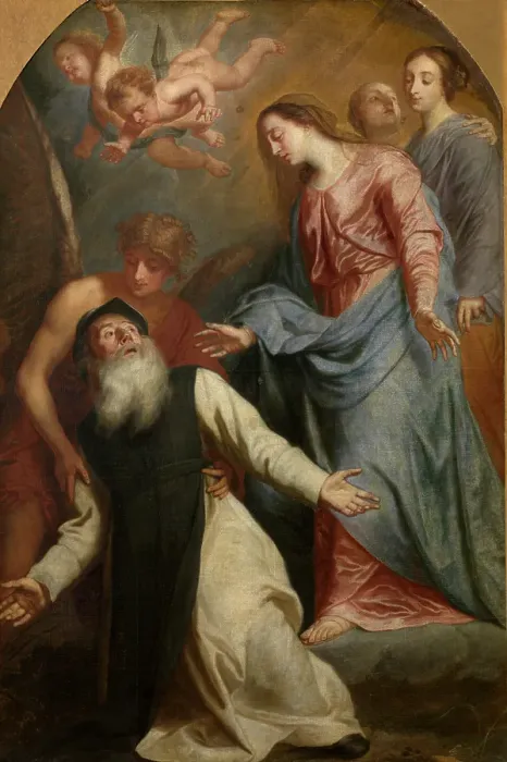 Framed Print : Mary Appears to Saint William of Aquitaine. Creator: Pieter Thijs Framed Print : Mary Appears to Saint William of Aquitaine. Creator: Pieter Thijs
