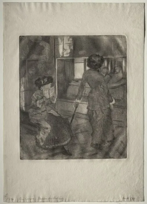 Framed Print : Mary Cassatt at the Louvre: The Etruscan Gallery, 1879-1880. Creator: Edgar Degas (French Framed Print : Mary Cassatt at the Louvre: The Etruscan Gallery, 1879-1880. Creator: Edgar Degas (French