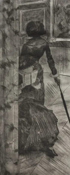 Framed Print : Mary Cassatt at the Louvre: The Paintings Gallery, 1879-1880. Creator: Edgar Degas (French Framed Print : Mary Cassatt at the Louvre: The Paintings Gallery, 1879-1880. Creator: Edgar Degas (French