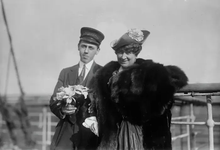 Framed Print : Mary Garden and Flower Boy??, between c1910 and c1915. Creator: Bain News Service Framed Print : Mary Garden and Flower Boy??, between c1910 and c1915. Creator: Bain News Service