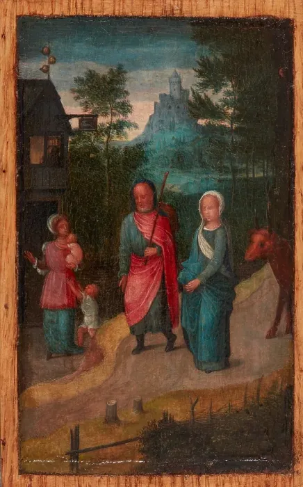 Framed Print : Mary and Joseph in Bethlehem, 1500s. Creator: Adriaen Isenbrandt Framed Print : Mary and Joseph in Bethlehem, 1500s. Creator: Adriaen Isenbrandt