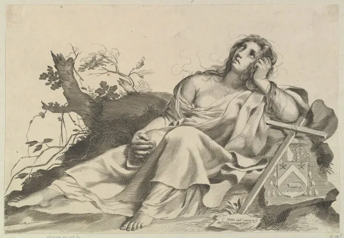 Framed Print : Mary Magdalen Meditating. Creator: Claude Mellan Framed Print : Mary Magdalen Meditating. Creator: Claude Mellan