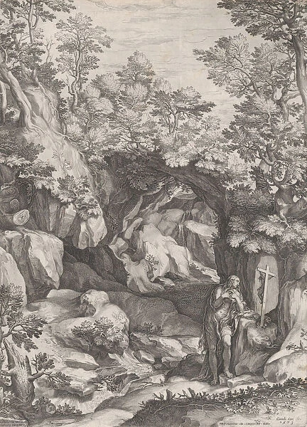 Mary Magdalen Repentant in the Wilderness, 1573. Creator: Cornelis Cort