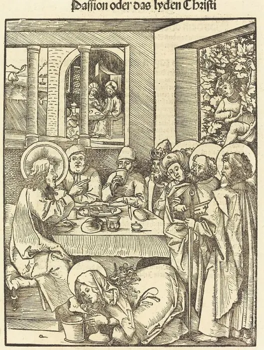 Framed Print : Mary Magdalen Washing Feet of Christ. Creator: Hans Wechtlin the Elder Framed Print : Mary Magdalen Washing Feet of Christ. Creator: Hans Wechtlin the Elder