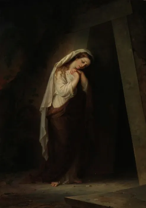 Framed Print : Mary Magdalene at Christ's Tomb, 1869. Creator: Robert Wilhelm Ekman Framed Print : Mary Magdalene at Christ's Tomb, 1869. Creator: Robert Wilhelm Ekman