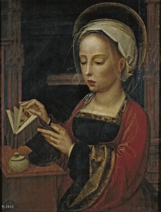 Framed Print : Mary Magdalene Reading. Artist: Isenbrant, Adriaen (1490-1551) Framed Print : Mary Magdalene Reading. Artist: Isenbrant, Adriaen (1490-1551)