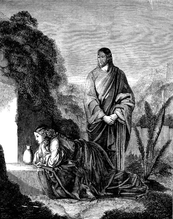 Framed Print : Mary Magdalene at the Sepulchre - painted by H. Le Jeune - in the possession of the Duke... 1858. Creator: Unknown. Mary Magdalene at the Sepulchre - painted by H. Le Jeune - in the possession of the Duke... 1858. Creator: Unknown Framed Print : Mary Magdalene at the Sepulchre - painted by H. Le Jeune - in the possession of the Duke... 1858. Creator: Unknown. Mary Magdalene at the Sepulchre - painted by H. Le Jeune - in the possession of the Duke... 1858. Creator: Unknown