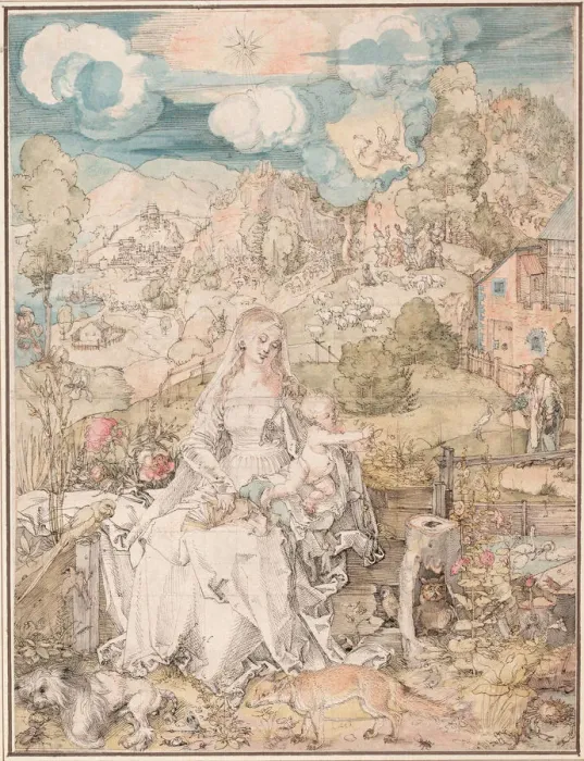 Framed Print : Mary among a Multitude of Animals, ca 1503. Artist: Durer, Albrecht (1471-1528) Framed Print : Mary among a Multitude of Animals, ca 1503. Artist: Durer, Albrecht (1471-1528)