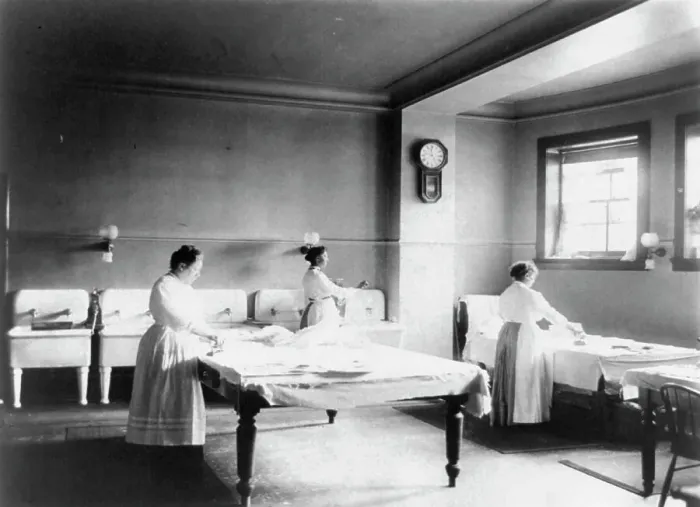 Framed Print : Mary Scott Townsend House, Wash. D.C.: Laundry, c1910-1911. Creator: Frances Benjamin Johnston Framed Print : Mary Scott Townsend House, Wash. D.C.: Laundry, c1910-1911. Creator: Frances Benjamin Johnston