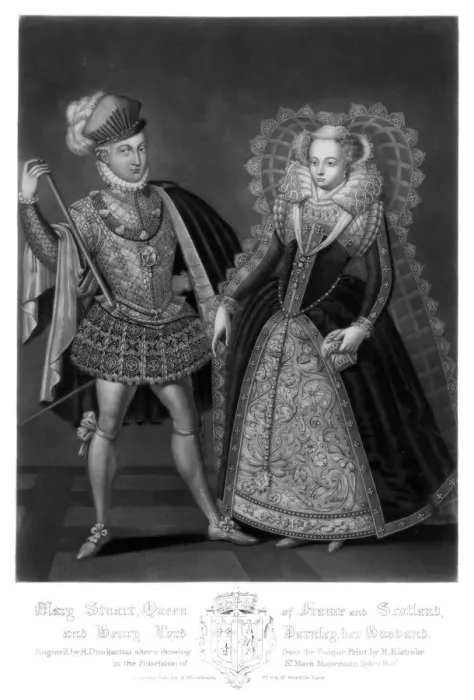Framed Print : Mary Stuart, Queen of France and Scotland, and Henry Lord Darnley, Her Husband, (1816). Artist: Robert Dunkarton Framed Print : Mary Stuart, Queen of France and Scotland, and Henry Lord Darnley, Her Husband, (1816). Artist: Robert Dunkarton