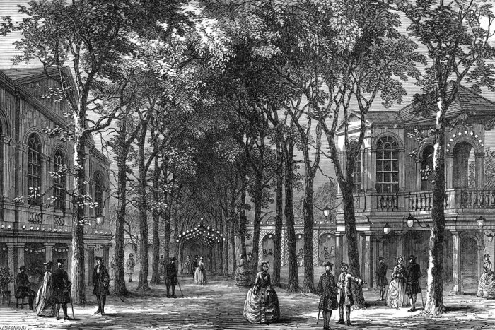 Framed Print : Marylebone Gardens, London, 1780 (1891). Artist: J Greenaway Framed Print : Marylebone Gardens, London, 1780 (1891). Artist: J Greenaway