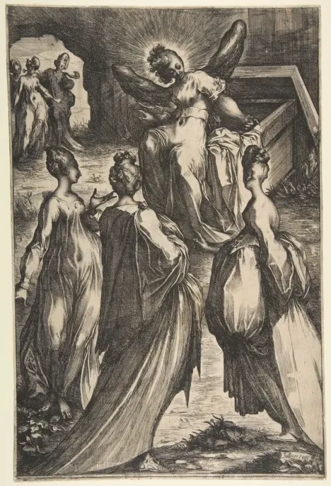 Framed Print : Three Marys at the Tomb. Creator: Jacques Bellange Framed Print : Three Marys at the Tomb. Creator: Jacques Bellange