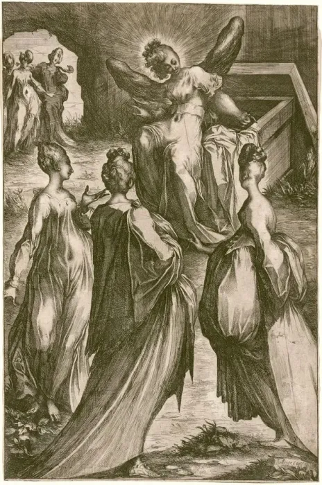 Framed Print : The Three Marys at the Tomb. Creator: Jacques Bellange Framed Print : The Three Marys at the Tomb. Creator: Jacques Bellange