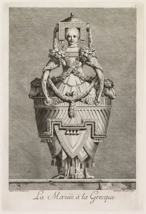 Framed Print : Mascarade a la Grecque: La Mariee a la Grecque (Plate 6), 1771. Creator Framed Print : Mascarade a la Grecque: La Mariee a la Grecque (Plate 6), 1771. Creator
