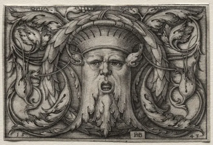 Framed Print : The Mask, 1543. Creator: Hans Sebald Beham (German, 1500-1550) Framed Print : The Mask, 1543. Creator: Hans Sebald Beham (German, 1500-1550)