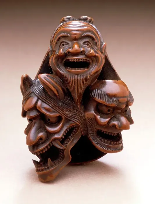 Framed Print : Mask Group, First half of 19th century. Creator: Naito Toyomasa Framed Print : Mask Group, First half of 19th century. Creator: Naito Toyomasa