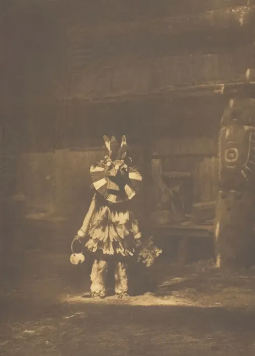 Framed Print : Masked Dancer - Cowichan, 1912. Creator: Edward Sheriff Curtis Framed Print : Masked Dancer - Cowichan, 1912. Creator: Edward Sheriff Curtis